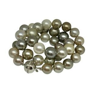 Diamond South Sea Pearl Necklace 14k Gold 11.46 mm Certified $12,500 813013